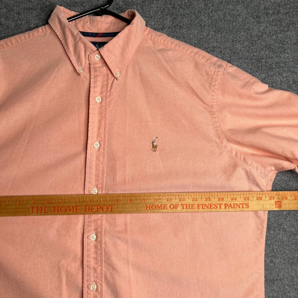 Ralph Lauren Mens XXL Classic Fit Oxford Shirt Peach Orange Cotton Button Down - Picture 4 of 7